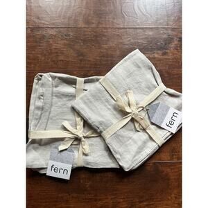 Fern 100% Lien Stone Wash Toss Pillow Sham Covers minimalist 20in x 20in Neutral